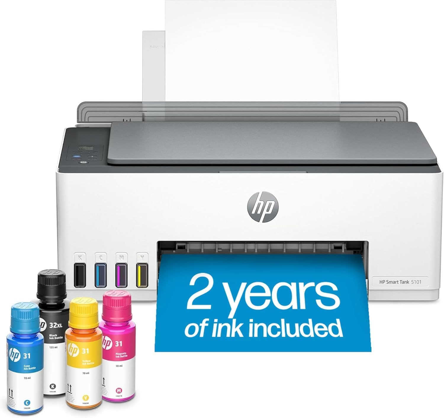 HP Smart Tank 5105 Wireless All-in-One Printer, Color, Print, Copy, Scan, High-Volume Ink Tank, Manual Duplex, Mobile Printing, Scan to PDF, USB & Wi-Fi, 1F3Y3A HP Smart Tank 5105 Wireless All-in-One Printer, Color, Print, Copy, Scan, High-Volume Ink Tank, Manual Duplex, Mobile Printing, Scan to PDF, USB & Wi-Fi, 1F3Y3A